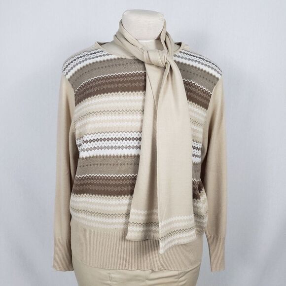 Norton McNaughton Sweater w/Scarf 2X Metallic - Picture 1 of 8